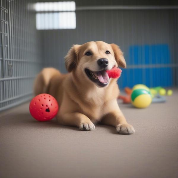 Happy Dog in an Anglesey Kennel