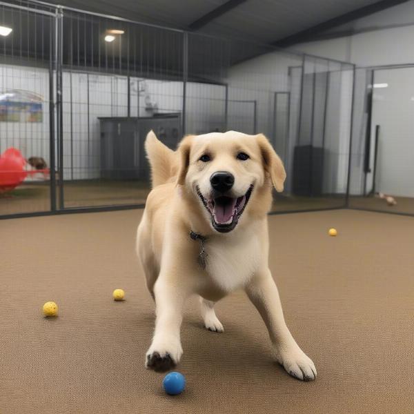 Dog Enjoying Playtime at Guildford Kennels