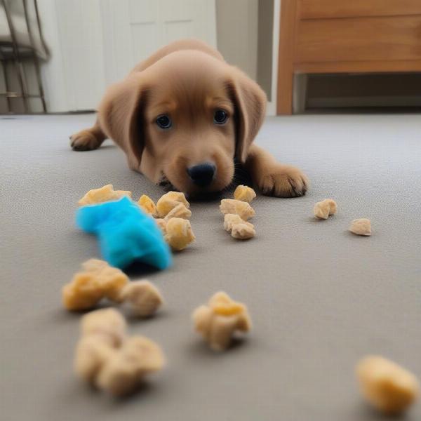 Dog Learning to Use a Snuffle Ball