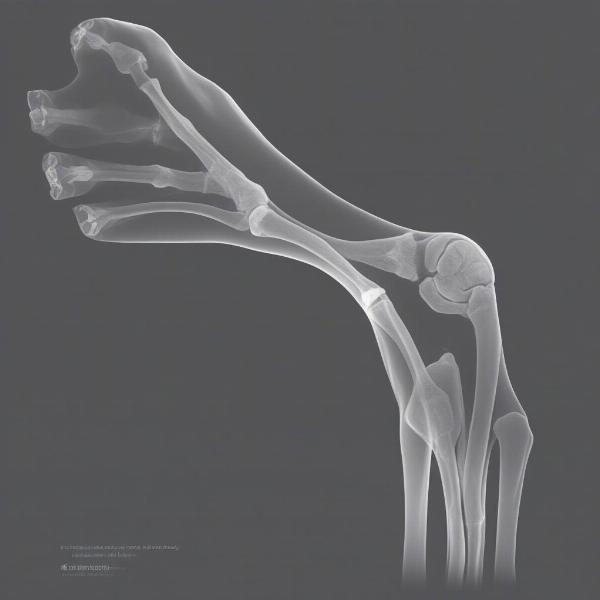 X-ray of Dog's Leg Showing Fracture