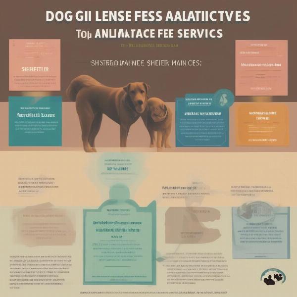 A graphic showing how dog license fees contribute to animal shelters