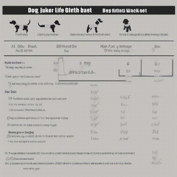 Dog Life Jacket Size Chart