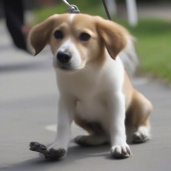 Dog limping due to swollen paw