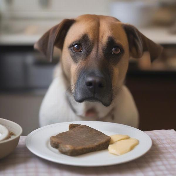 Dog Looking at Scrapple