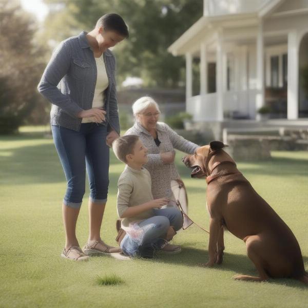 Dog Meeting Adoptive Family