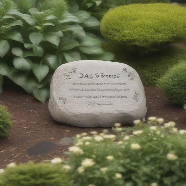 Dog Memorial Stone in Garden