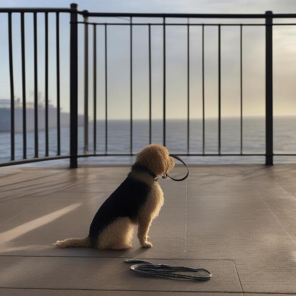 Dog on Cruise Ship Deck