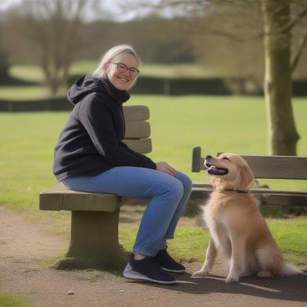 Dog Owner Relaxing at Shotteswell Field