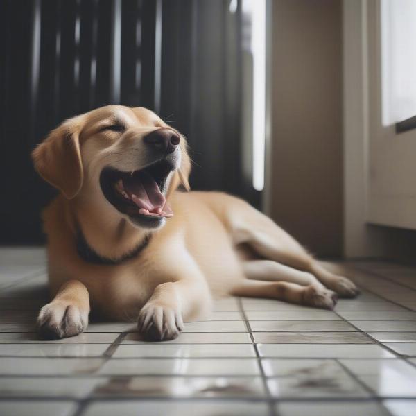 Dog Panting in Air Conditioned Room