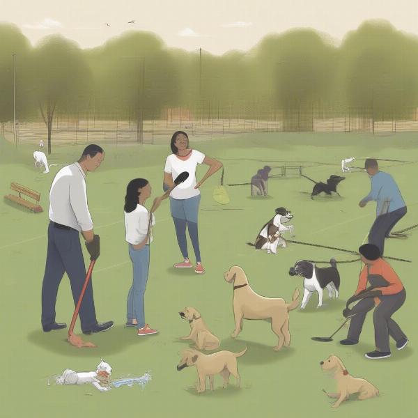 Dog Park Etiquette Illustration