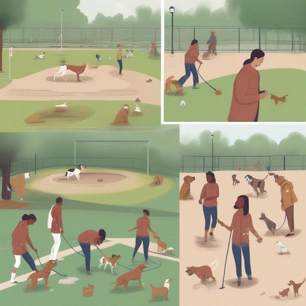 Dog Park Etiquette Illustrations