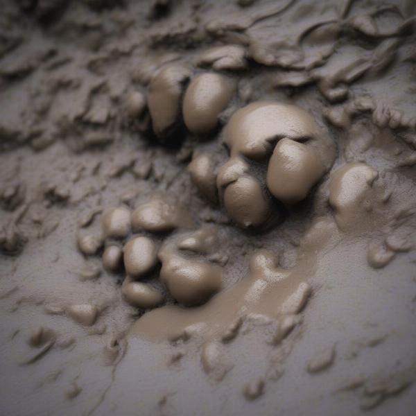 Dog Paw Covered in Mud