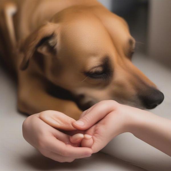 Massaging a Dog's Paw