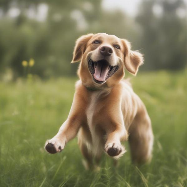 Dog Playing in a Tick-Free Environment