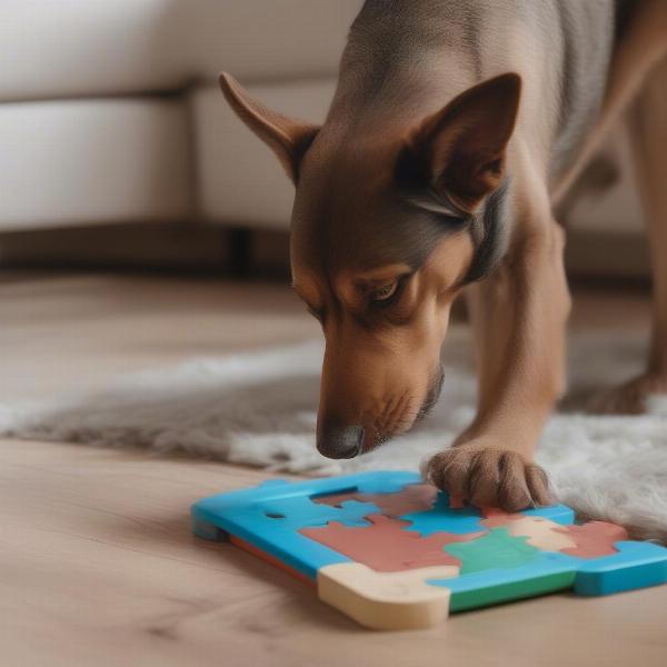 Dog Playing with Interactive Toy