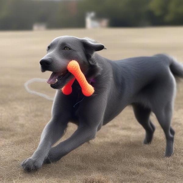 Dog Playing with Jolly Tug Toy