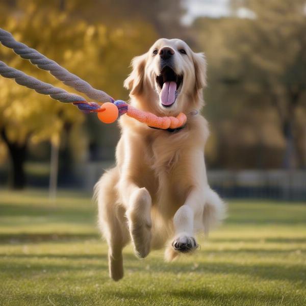 Dog Playing with Yomp Toy