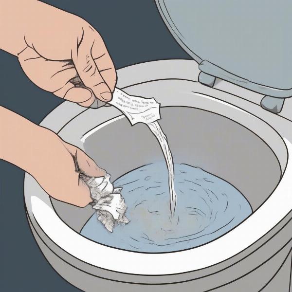 Flushing a dog poop bag down the toilet