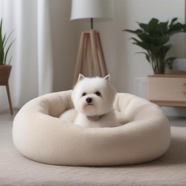 Dog Posing in a Luxurious Bed