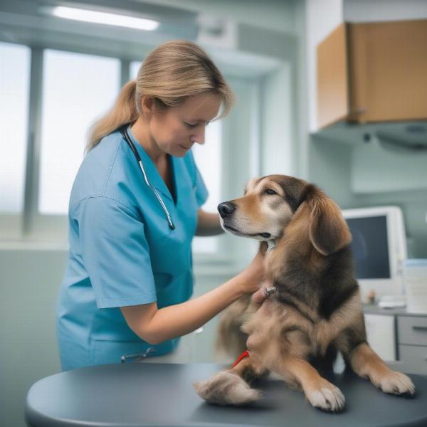 Dog Post-Surgery Checkup at the Vet