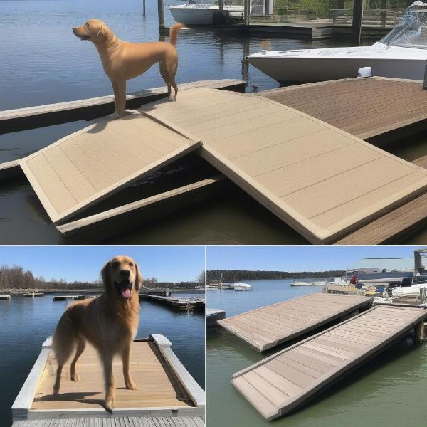 Dog ramps for boat docks come in various sizes