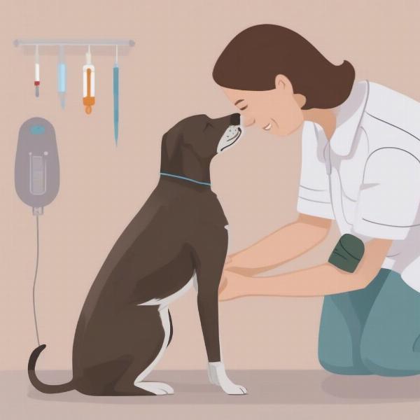 Dog receiving flea treatment