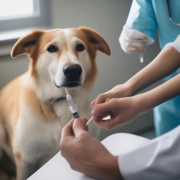 Dog Receiving a Vaccination