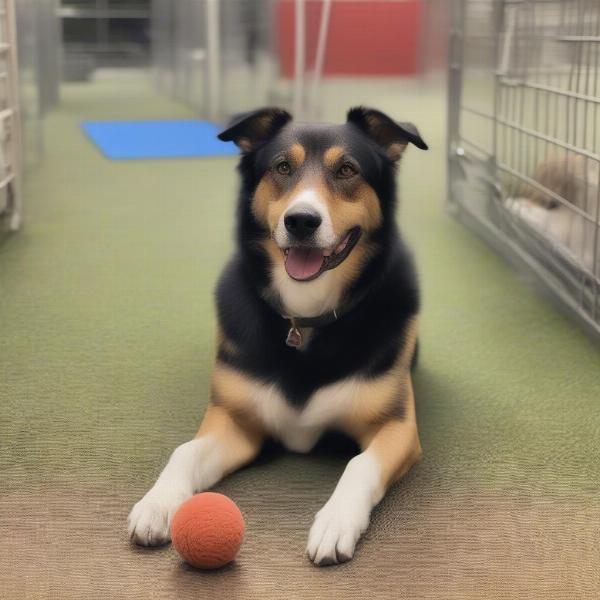 A happy dog at a rescue center in Stoke on Trent