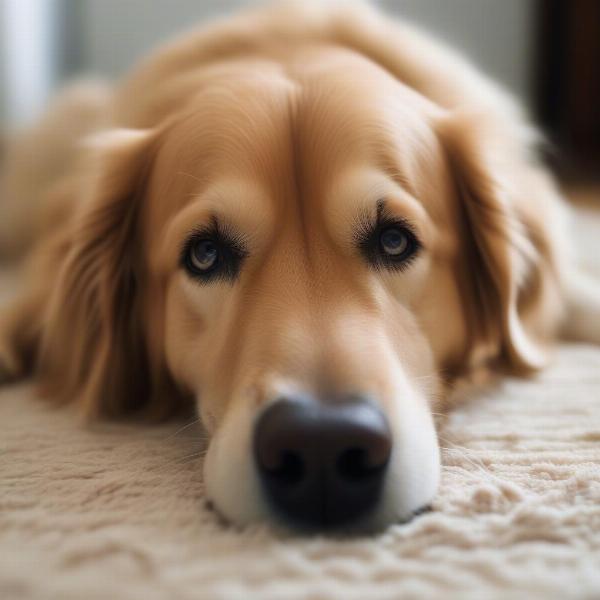 Dog Rubbing Face on Carpet Due to Itch