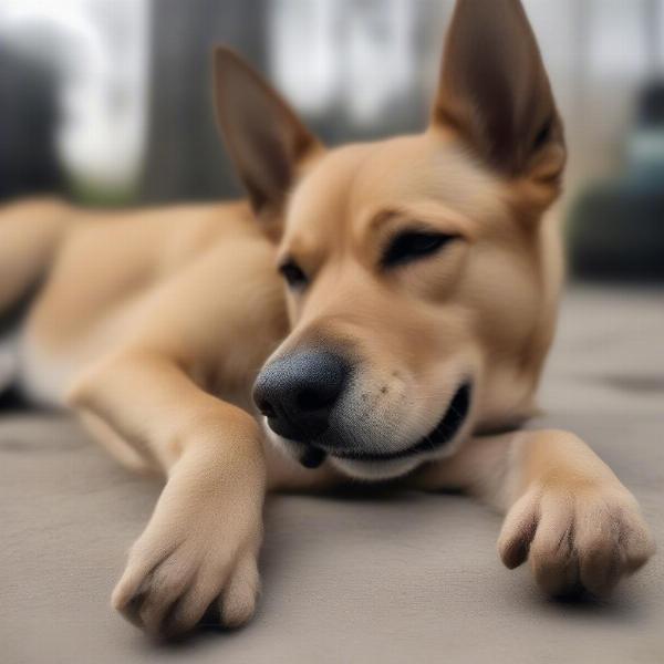 Dog scratching its ear due to allergies