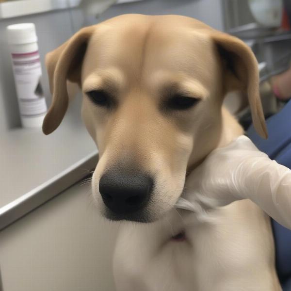 Dog with allergic reaction after vaccine