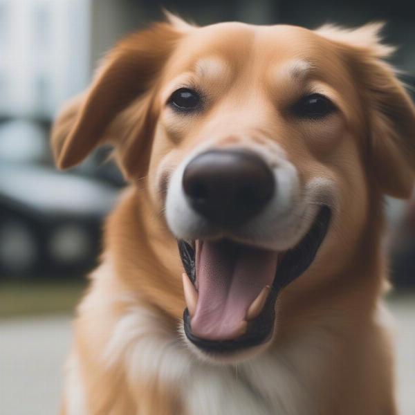 Dog showing anxiety symptoms