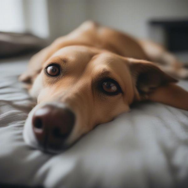 Dog showing signs of discomfort after eating spicy snacks