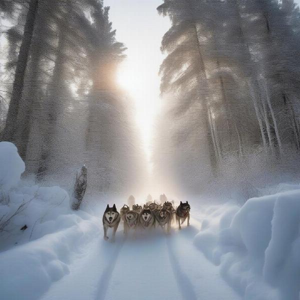 Dog Sledding Through a Snowy Ottawa Landscape