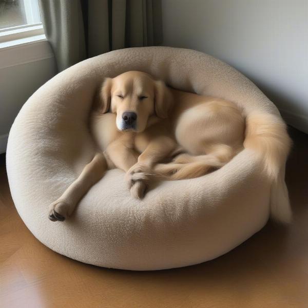 Dog Sleeping Peacefully on a Cozy Bed