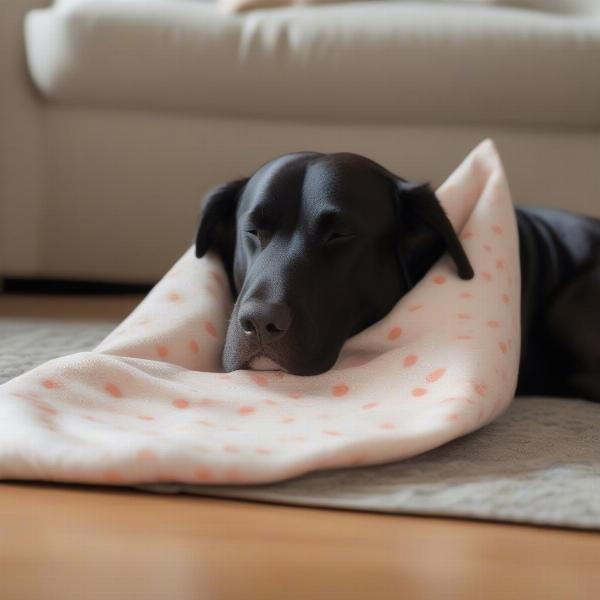 Dog Sleeping Peacefully With a Soft Cone