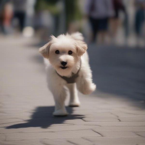 Dog slippers protecting paws from hot pavement