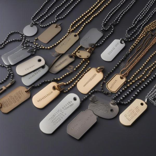 Different styles of dog tag necklaces for men