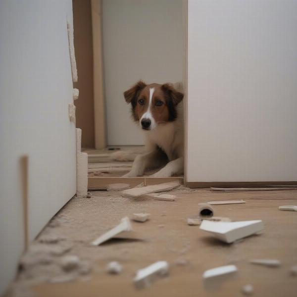 Dog Tore Up Drywall During Thunderstorm