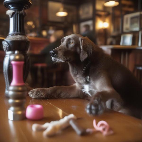 Dog toys at a pub in Salisbury