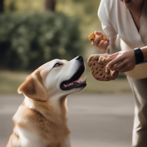 Dog trainer working with a dog