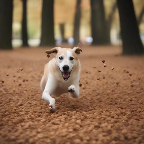 Dog being trained to avoid hickory nuts