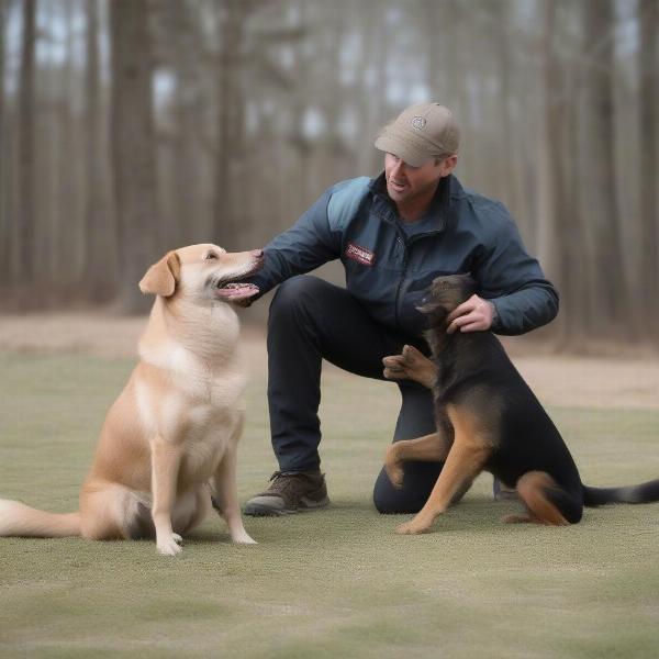 Dog training for mounting behavior