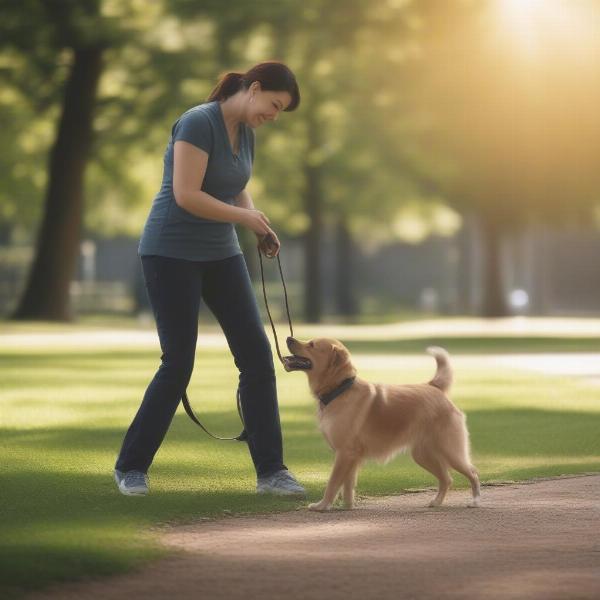 Dog training with alternative to chain