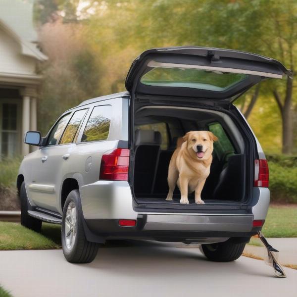 Dog Using a Car Ramp