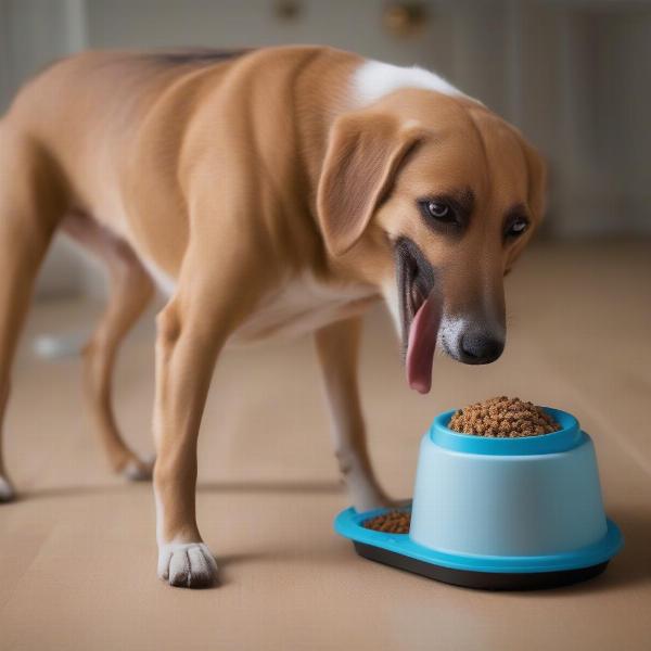 A Dog Enjoying Mealtime with a Slow Feeder