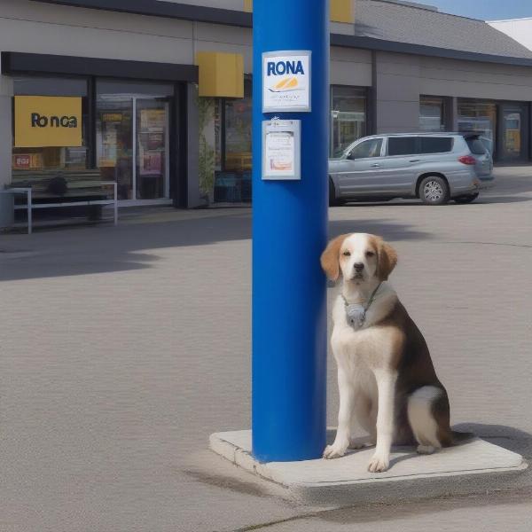 Dog waiting patiently outside Rona