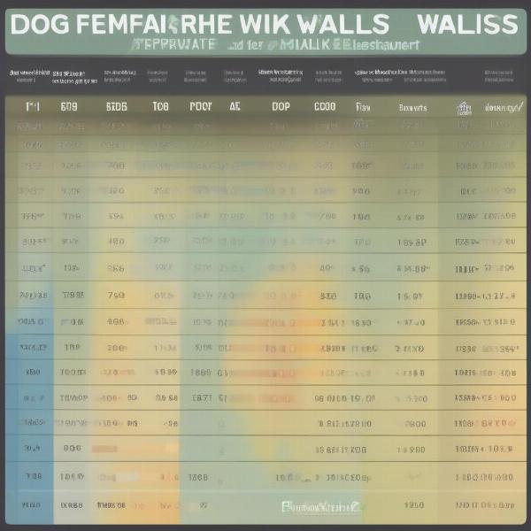 A visual chart showing safe and unsafe dog walking temperatures.