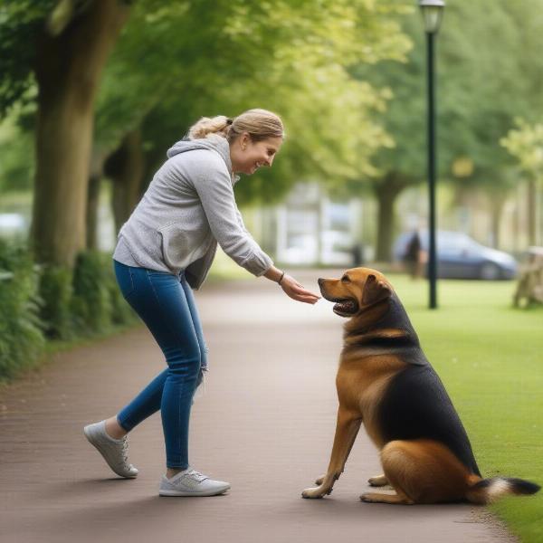 Meeting a potential dog walker in Crawley