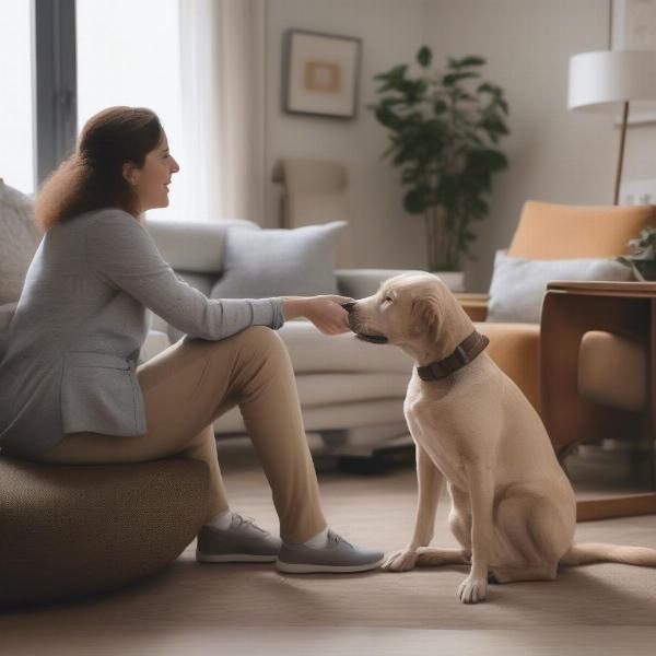 Dog walker interviewing a potential client